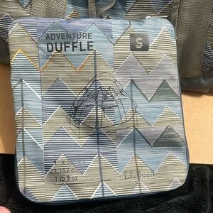 Brand new LL Bean Adventure blue & green Duffle Bag w/  bag to store away small.